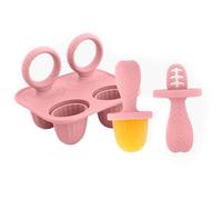 Moldes para helados de fruta para bebés, alimentador de fruta para alivio de la dentición, moldes de polo silicona reutilizables con mango, utensilios cocina, esenciales para bebés sin BPA