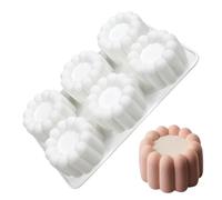 Moldes para hornear tartas, antiadherentes de 6 cavidades, fácil liberación, molde de mousse de frambuesa con forma | para principiantes, adultos, niños, pudín de chocolate, gelatina, velas