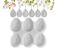 Moldes para huevos de Pascua, moldes de silicona para Pascua - Molde para fundición de Pascua con simpático diseño de conejito | Moldes de yeso de Pascua para fusión, huevos de Pascua colgables