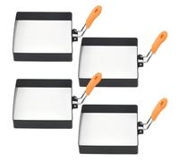 Moldes para Huevos Moldes para Huevos Cuadrados de Acero Inoxidable Seguros de 4 Pulgadas 4 Piezas Molde para Panqueques con Anillo para Tortilla Antiadherente con Mango de Silicona.