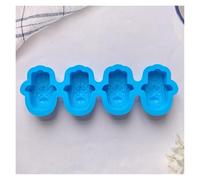 Moldes Para Jabones Artesanales Molde de silicona for jabón Palma, 4 cámaras, hecho a mano, producción artesanal aromaterapia, 1 ud(Blue)