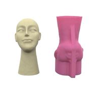 Moldes para jarrones, moldes para macetas, forma de cara humana, para macetas, bolígrafos, soporte de almacenamiento, adecuado para manualidades y jarrones