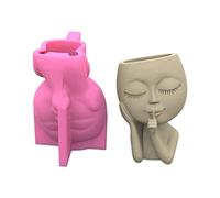 Moldes para macetas de hormigón, lindos para muñecas, forma de maceta de silicona, arcilla de cemento, grande para muñecas, maceta suculenta, maceta de silicona para resina, hormigón