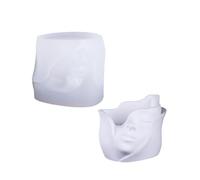 Moldes para macetas, moldes para jarrones, forma de cara humana, moldes para macetas, moldes de resina epoxi, soporte de almacenamiento para bolígrafos, para manualidades, molde de silicona para