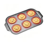 Moldes para magdalenas de silicona para hornear, 6 huellas reutilizables, molde de silicona antiadherente para magdalenas, para galletas brownies alimentos chocolate mantequilla almuerzo freidora de