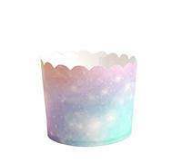 Moldes para magdalenas, Tazas for cupcakes con estrella degradada, multicolor, varios tamaños, 100 unidades(Style a,Medium)