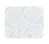 Moldes para medallas de identidad - Juego de moldeo de silicona epoxi, Kit de fabricación de medallas de identificación para collares de animales | Moldes reutilizables de resina UV para perros