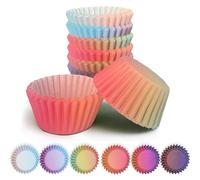 Moldes para mini muffins y cupcakes Gcardist, 300 unidades, de calidad alimentaria, diseño degradado, papel para muffins, cubiertas para cupcakes (tamaño pequeño)