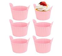 Moldes Para Muffins De Air Fryer,6 Piezas Molde Antiadherente Reutilizable | Ramekins Para Air Fryer | Para Mousse Pan Magdalenas Pudín Pasteles De Carne Eggwich Sándwiches Desayuno Cocina