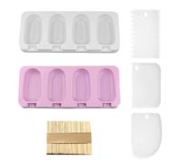 Moldes Para Paletas De 2 Piezas, Viene Con 50 Palos De Madera Y Raspadores De 3 Piezas, Moldes De Silicona, Moldes Para Paletas Domésticas, Moldes Para Hornear, Suministros De Cocina