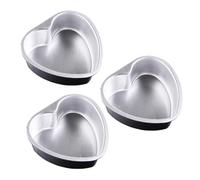 Moldes para pasteles en forma de corazón, 3 piezas, 6 pulgadas, aleaciones de aluminio, molde para pasteles en forma de corazón, comida para hornear, romántico, antiadherente, seguro y hermoso, para