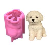 Moldes Para Perros Grandes - Molde De Fundición De Silicona Para Cachorros | Mold De Resina Para Hacer Jabón De Animales, Vela De Aromaterapia Artesanal, Decoración De Mesa De Pastel, Postr