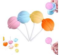 Moldes Para Polos Helados En Silicona, Molde De Silicona Para Helados Con Forma De Piruletas, 4 Moldes Para Gelatina, Molde Grande Reutilizable Para Hielo Con Forma De Piruletas, Para Chocolate