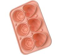 moldes para polos, Molde de hockey sobre hielo con forma rosa, combinación corazón, cubo, rejilla, caja silicona grado alimenticio