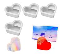 Moldes para Porta Tarjetas de Visita,4 PCS Silicona Moldes de Resina Epoxi con Forma de Corazón de Resina Epoxi para Decoración de Bodas y Soportes de Fotos