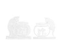 Moldes para Resina,Herramientas De Manualidades DIY Reutilizables Y Antiadherentes,Moldes De Silicona Para Candeleros De Acuario Con Gato | Para Decoración Hogar Centros de Mesa Artesanías Familia Pri