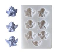 Moldes para resina | Molde silicona ángeles 7 cavidades para fundición resina - Herramientas artesanales fáciles de despegar para creaciones de decoración del hogar