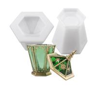 Moldes para tarros de resina: recipiente de cemento clásico retro de seis lados, soporte de estilo antiguo, plantilla de silicona pulida | Herramienta de baratija decorativa hecha a mano para banquete