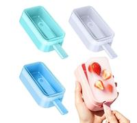 Moldes para tartas de silicona de grado alimenticio, 22 x 18 x 4 cm | 4 piezas no pegajosas reutilizables para congelar helado | DIY Round Lollipop Baking Tray For Puddings Freezer Party Kitchen Home