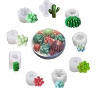 Moldes para Velas，9pcs Moldes para Hacer Velas，Utilizzato per creare fiori e cactus moldes velas，Para velas de aromaterapia, fabricación de moldes de jabón y flores para velas (9)