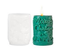 Moldes para velas de Navidad, forma cilíndrica, molde de de de silicona hecho a mano, molde artesanal para velas, jabón, arcilla, chocolate, pasteles
