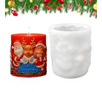 Moldes Para Velas De Navidad | Molde De Hormigón Con Relieve 3D De Niña Santa Y Reno,Molde De Silicona Para Decoración Navideña | para Cemento, Velas, Talleres y