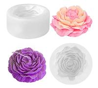 Moldes para velas de panal de peonía grande en 3D, molde de silicona con flores y rosas, cera de soja, cera de abeja, jabón de aromaterapia, moldes para hornear chocolate para cumpleaños