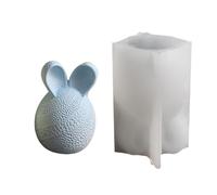 Moldes para velas de Pascua - Molde de velas de Pascua | Oreja de conejo 3D y forma de huevo | Molde de vela de yeso, cemento, chocolate, resina epoxi, decoración de Pascua, artesanía de maiso