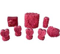 Moldes Para Velas DIY Rosa corazón amor aromaterapia vela molde de silicona decoración pasteles caramelo chocolate(D)