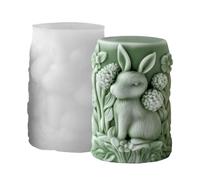Moldes Para Velas,Manualidad De Arte En Cemento Con Tema De Conejo Y Flor - Molde Para Fundición De Jabón Y | Para Centro De Mesa De Hogar Habitación Fiesta Cena Y Decoración Del Hogar