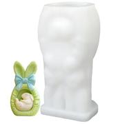 Moldes para velas, molde de alimenticio, diseño de orejas de conejo con, molde de vela de conejo de Pascua, para el hogar, cocina, manualidades, arte, estatuas, yeso, fabricación