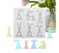 Moldes para velas | Molde de Conejo Ornamental 6 Cavidades para Moldeo | Molde para Resina,Para La Decoración De Mesa De Cena En Bodas Y