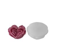 Moldes Para Velas Molde De Silicona, 2 Piezas, Diseño Flor Amor, For Hacer Tú Mismo, Con Forma Corazón(2 pcs 8.5 * 7 * 4.5cm)
