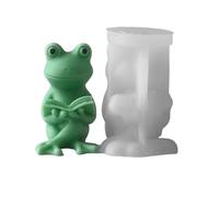 Moldes Para Velas Molde de silicona 3D con forma rana y corazón, hecho a mano, for velas, adornos resina, molde for jabón(5 * 8 * 6.5cm)