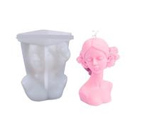 Moldes Para Velas Molde de silicona for velas, bricolaje, fabricación de velas de rosas, jabón aromático, moldes de yeso, decoración del hogar, hecho a mano(Closed Eyes Girl)