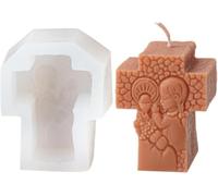 Moldes Para Velas Molde de silicona for velas, Mini ovalado plano, redondo, en forma corazón, escultura cruzada, fabricación yeso resina, decoración del hogar(Style-04)