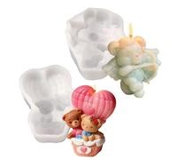 Moldes Para Velas - Molde Para Velas Con Forma De Oso, Moldes De Silicona Con Forma De Oso Estéreo 3D De 2 Piezas, Moldee De Resina Para San Valentín | Molde De Resina Epoxi Para Bricolaje, Vacaciones