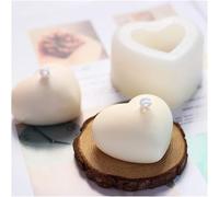Moldes Para Velas Moldes for Velas 2 Piezas 3D Amor Corazón Molde De Silicona Aroma Yeso Vela DIY Postre Hornear Pastelería Caramelo Chocolate Decoración Pasteles 5.5x4.5x2.9cm 8x6.5x4cm