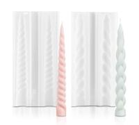 Moldes para Velas Silicona,ESYFOR 2 Piezas Molde de Vela Larga 3D Espiral Molde de Silicona para Velas para Iglesia, Navidad, Cena, San Valentín, Decoración Del Hogar