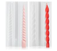 Moldes para Velas Silicona,Forreen 2 Piezas Molde de Silicona para Velas en Espiral 3D Fácil de Desmoldar Molde Giratorio para Velas para Hacer Cena a la Luz de las Velas,Decoración del Hogar