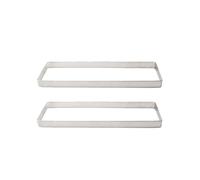 Moldes rectangulares de acero inoxidable para tartaletas, postres franceses, mousse, tartas de frutas, tartas, quiche, etc.