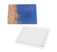 Moldes rectangulares de resina, molde de resina epoxi, molde de silicona para hacer manualidades, joyas, decoración del hogar, buena idea para crear bandejas de estante y tapetes para tazas,