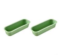 Moldes rectangulares de silicona para tartas y pan, juego de 2 piezas, resistentes al calor, no para hornear pasteles, pasteles, pan con diseño de ahorro de espacio (verde oscuro)
