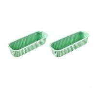 Moldes rectangulares de silicona para tartas y pan, juego de 2 piezas, resistentes al calor, no para hornear pasteles, pasteles, pan con diseño de ahorro de espacio (verde claro)
