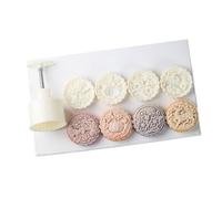 Moldes redondos para galletas de flores del Festival de Medio Otoño, herramienta para hornear postres con prensa manual para pasteles y postres, moldes redondos para postres con patrón de flores