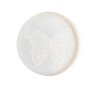 Moldes redondos para hacer posavasos de resina con moldes de bandeja con patrón de mariposa, bandeja de resina epoxi, silicona epoxi