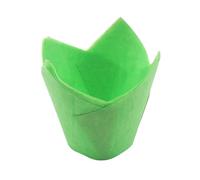 Moldes Reposteria 100 unids/pack molde de papel for revestimiento de cupcakes, flor de tulipán, envoltorio for cupcakes de Chocolate, soporte for revestimiento de magdalenas, fiesta de boda(Green)