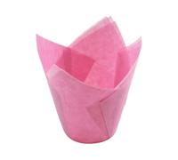 Moldes Reposteria 100 unids/pack molde de papel for revestimiento de cupcakes, flor de tulipán, envoltorio for cupcakes de Chocolate, soporte for revestimiento de magdalenas, fiesta de boda(Pink)