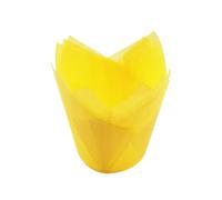 Moldes Reposteria 100 unids/pack molde de papel for revestimiento de cupcakes, flor de tulipán, envoltorio for cupcakes de Chocolate, soporte for revestimiento de magdalenas, fiesta de boda(Yellow)