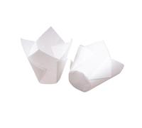 Moldes Reposteria 100 unids/pack molde de papel for revestimiento de cupcakes, flor de tulipán, envoltorio for cupcakes de Chocolate, soporte for revestimiento de magdalenas, fiesta de boda(White)
